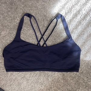 Black and purple striped lululemon bra